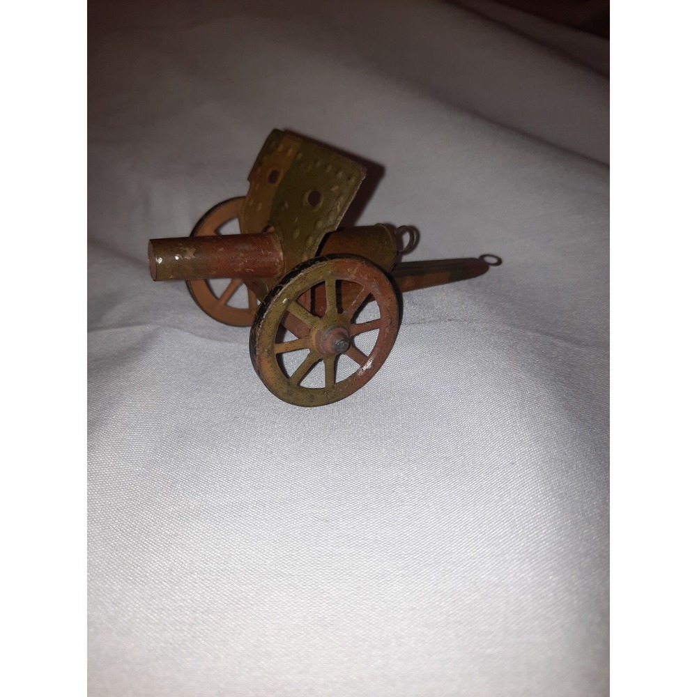 VINTAGE PRE-WAR SMALL 5" MARKLIN? CAMO SPRING LOADED FIELD CANNON ARTILLERY VGC